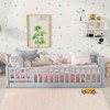 Grungis Twin Size Floor Bed for Kids,Modern Wood Toddler Bed with Safety Guardrails and Door,Montessori Bed for Bedroom - 2 of 4