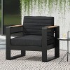 APRILSOUL 32.00"Outdoor Club Chair Set – Lightweight Aluminum Frame with Water-Resistant Cushions & Elegant Slat Design - 4 of 4
