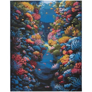 Nourison Color Splash Ocean Indoor/Outdoor Flatweave Rug - 1 of 4