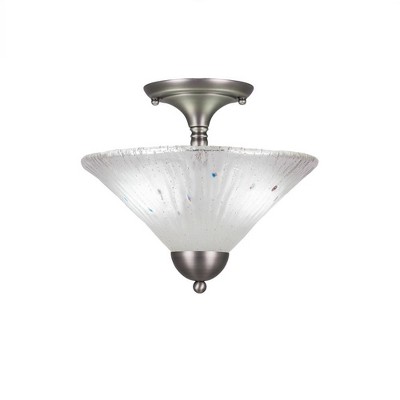 Toltec Lighting Any 2 - Light Flush Mount in  Brushed Nickel with 12" Frosted Crystal Shade