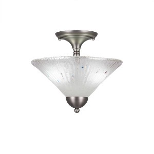 Toltec Lighting Any 2 - Light Flush Mount in  Brushed Nickel with 12" Frosted Crystal Shade - 1 of 1