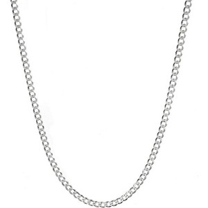 Steeltime unisex sterling silver 24" cuban link chain necklace. Color Options: Silver, Gold - 1 of 3