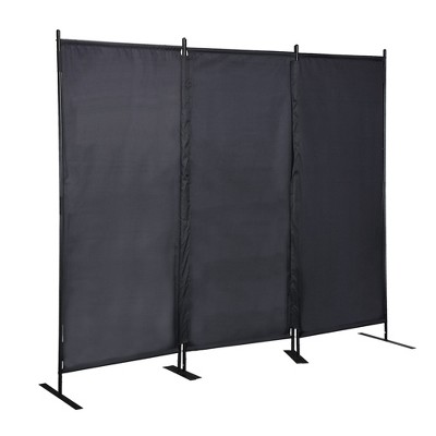 NicBex 3-Panel Room Divider Folding Fabric Privacy Screen with Metal Legs Partition for Home & Office