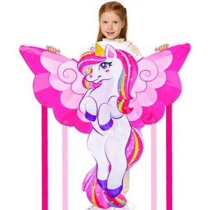 Joyfy 43.3'' Giant Pink Unicorn Kite - Easy to Fly Large Beach Kite for Kids and Adults with 262.5 ft String, Outdoor Games and Activities - 1 of 4