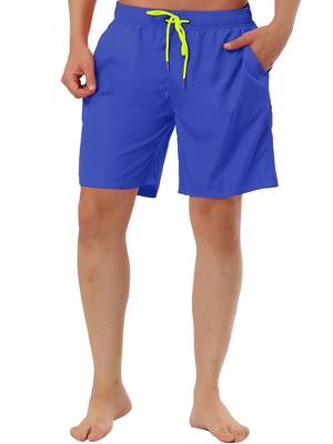 TATT 21 Men's Solid Color Drawstring Waist Surfing Mesh Lining Beach Board Shorts