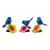 Transpac Resin Blue Birdie On Flower Set of 3 Spring Home Decorations - 2 of 3