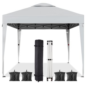 10 x 10 FT Pop Up Canopy Tent, Height Adjustable Sun Shade Shelter with Wheeled Carry Bag, Waterproof Party Tent for Patio, Garden - 1 of 4