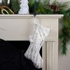 Northlight 20" Cream and Gold Wood Grain Pattern and Faux Fur Christmas Stocking - 2 of 3