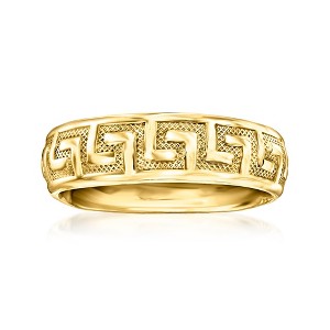 Ross-Simons Italian 14kt Yellow Gold Greek Key Ring - 1 of 4