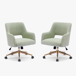 WestinTrends Genevieve Mid-Century Modern Swivel Office Chair With Wheels (Set Of 2) - 1 of 4