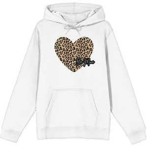 V Day Cheetah Heart Be Mine Long Sleeve Adult Hooded Sweatshirt - 1 of 3