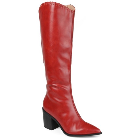 Journee Collection Wide Width Extra Wide Calf Women's Tru Comfort Foam™  Daria Boot Red 8 W