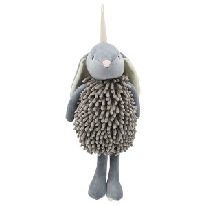 REGALWOVEN Cute Cartoon Rabbit Shape Fuzzy Ball Soft Absorbent Chenille Hand Towel 6" x 14" 1 Pc - 1 of 4