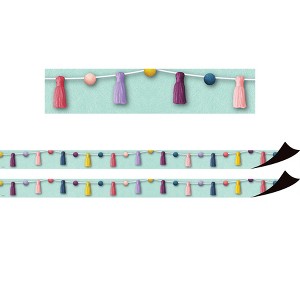 Teacher Created Resources® Oh Happy Day Pom-Poms and Tassels Magnetic Border, 24 Feet Per Pack, 2 Packs - 1 of 3