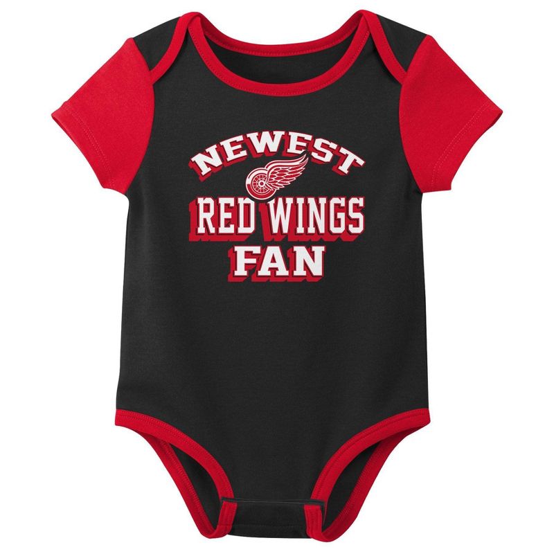 NHL Detroit Red Wings Infant Boys&#39; 3pk Bodysuit, 2 of 5