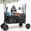 Fishing Cart Beach Cart Collapsible Wagon w/11'' All-Terrain Wheels for Sand, w/ Rod Holders,Umbrella Holder and Storage Pockets, 550lb Large Capacity - 3 of 4