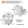 Oversized Corduroy Swivel Chair,40" Barrel Accent Chair with 360° Swivel and Pillows for Living Room-Baofuwish - 4 of 4