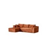 110" Modern Modular Corduroy Sectional Sofa with Chaise Lounge, L-Shaped Couch with Deep Seats for Living Room or Bedroom – The Pop Home - 3 of 4