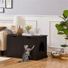 Yaheetech Wooden Hidden Cat Litter Box Side Table with Divider - 2 of 4