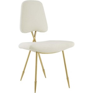 Modway Ponder Performance Velvet Dining Side Chair Ivory - 1 of 2