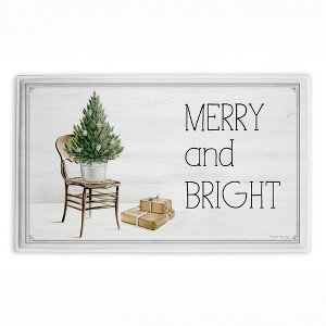Stupell Industries Winter In Aspen Merry & Bright Printed Plush Bath Mat And Bath Rug, Design By Danielle Murray, 18"X30" - 1 of 4