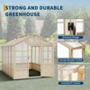 8x10FT Wooden Greenhouse, Greenhouses for Outdoors with Lockable Door, Wood Frame & Adjustable Vent, Heavy Duty Greenhouse with Panel Light Brown - 3 of 4