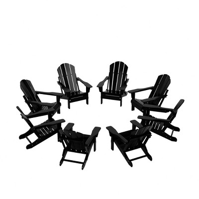 WestinTrends Malibu  HDPE Outdoor Folding Poly Adirondack Chair (Set of 8)