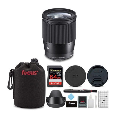 Sigma 16mm F/1.4 Dc Dn Contemporary Lens For Canon Ef-m With 64gb