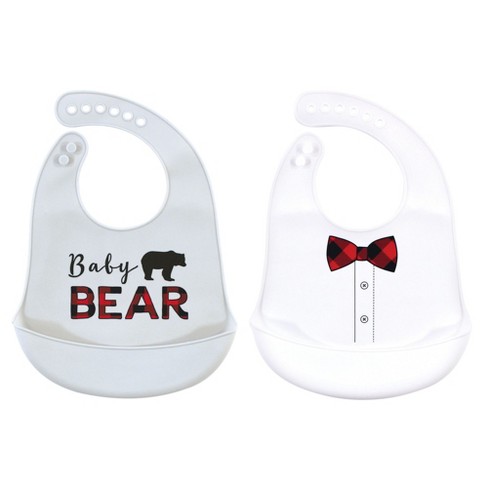 Little Treasure Baby Boy Silicone Bibs 2pk, Baby Bear, One Size - image 1 of 1