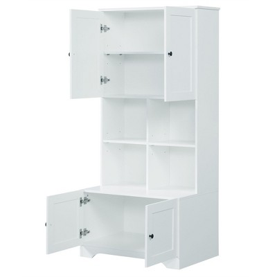 NicBex 67 Inch Tall Bathroom Storage Cabinet,Large Storage Cabinet with 4 Doors and Open Shelves