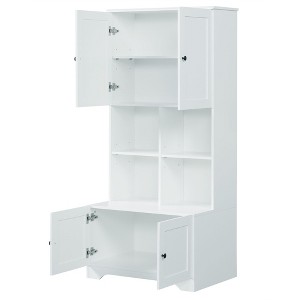 NicBex 67 Inch Tall Bathroom Storage Cabinet,Large Storage Cabinet with 4 Doors and Open Shelves - 1 of 4