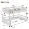 Twin XL/Full XL/Queen Over Queen Bunk Bed with Ladder and Guardrails, Convertible into Two Separate Beds, White/Natural - ModernLuxe - 4 of 4