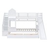 Twin Over Twin Castle Style Bunk Bed with 2 Drawers, 3 Shelves and Slide - 4 of 4