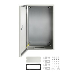VEVOR NEMA Steel Enclosure, 12 x 12 x 8'' NEMA 4X Steel Electrical Box, IP66 Waterproof & Dustproof, with Mounting Plate, Gray-white - 1 of 4