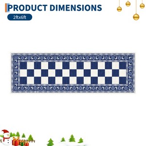 Christmas Plaid  Rug - Washable Non-Slip Reindeer Rug, Stain Resistant Foldable Floor Mat for Entryway, Porch, Bedroom, Multiple Sizes & Colors - 1 of 4