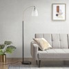 60" Arc Floor Lamp,Arched Shaped Floor Lamp With Two Tone Finished Of Matte Black And Gold,Arched Metal Floor Lamp with Chimney Shade-The Pop Home - 2 of 4