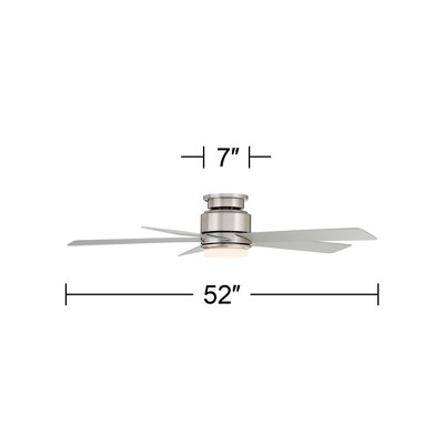 52" Silver Engineered Wood Low Profile Ceiling Fan with LED Light