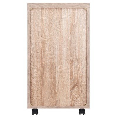 Kenner Brown and White 3-Drawer Lockable Mobile File Cabinet
