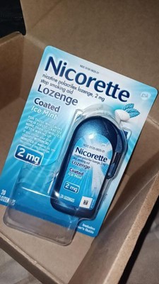 Nicorette 2mg Coated Nicotine Lozenge Stop Smoking Aid - Ice Mint ...