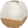 HomeRoots 10" Beige And Cream Color Block Ceramic Table Vase - 4 of 4
