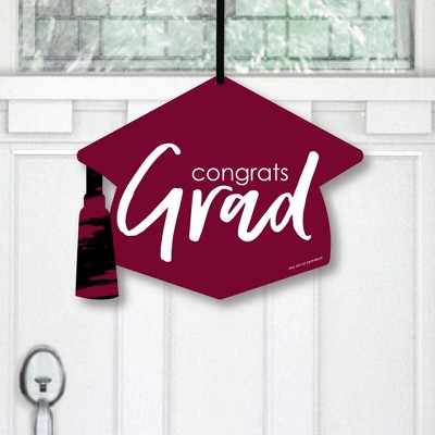 Big Dot of Happiness Maroon Grad - Best is Yet to Come - Hanging Porch Burgundy Graduation Party Outdoor Decorations - Front Door Decor - 1 Piece Sign