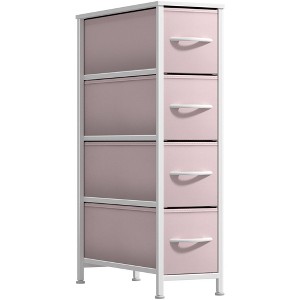 Sorbus 4 Drawers Narrow Dresser - with Steel Frame, Wood Top & Easy Pull Fabric Bins for Small Spaces, Closets, Bedroom, Bathroom & Laundry - 1 of 4
