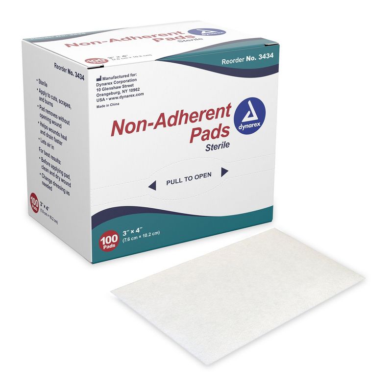 Dynarex Non-Adherent Pads, Sterile Wound Care Bandages, 1 of 5