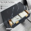 SinCiDo Modern 32"Tall Nightstand Set of 2, Fluted Curved Profile w/Faux Marble Top, 3 Drawer Storage Bedside Tables for Bedroom - 4 of 4