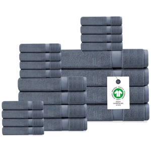 Delara Organic Cotton Luxuriously Plush Bath Towel Set, GOTS & Oeko-TEX Certified, Soft, Quick Dry & Ultra-Absorbent - 1 of 4