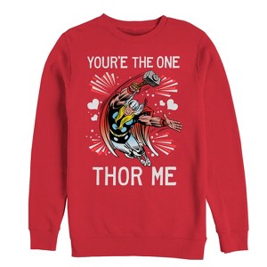 Men's Marvel Valentine You're the One Thor Me Sweatshirt - 1 of 3