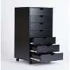 DOMETOUR 5 Drawer Mobile Storage Cabinet Dressers with Wheels for Office Bedroom Home White - 4 of 4