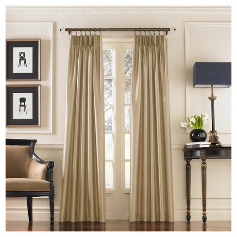Bronze 30 by 108 Curtainworks Marquee Faux Silk Pinch Pleat Curtain Panel