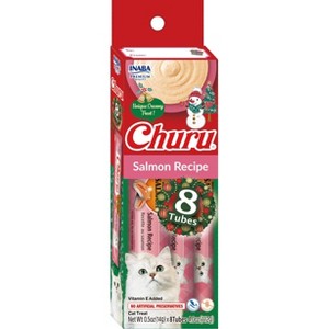 Inaba Churu Holiday Salmon Flavor Lickable Cat Treats - 4oz/8ct - 1 of 2