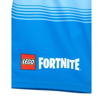 LEGO Fortnite Men's Printed Drawstring Elastic Waist Bathing Suit Peely Blue Small — фото 2